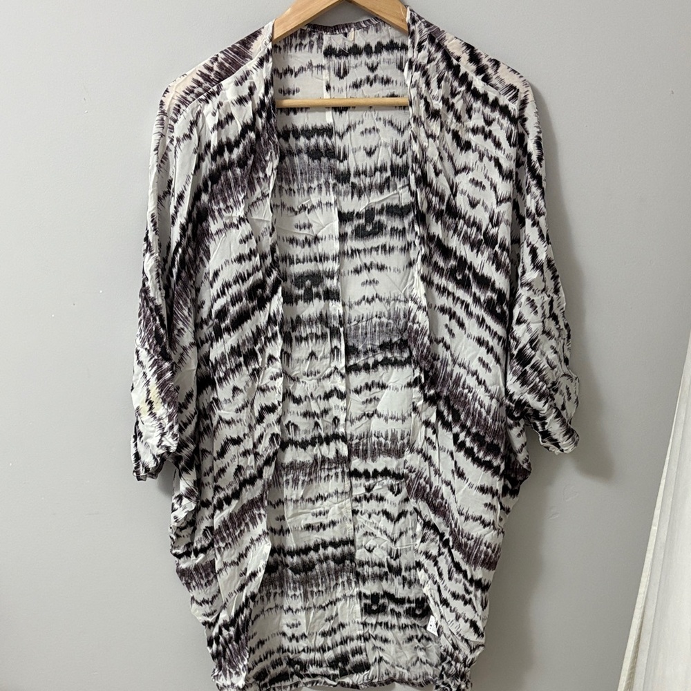 Source Unknown Monochrome Patterned Open Cardigan